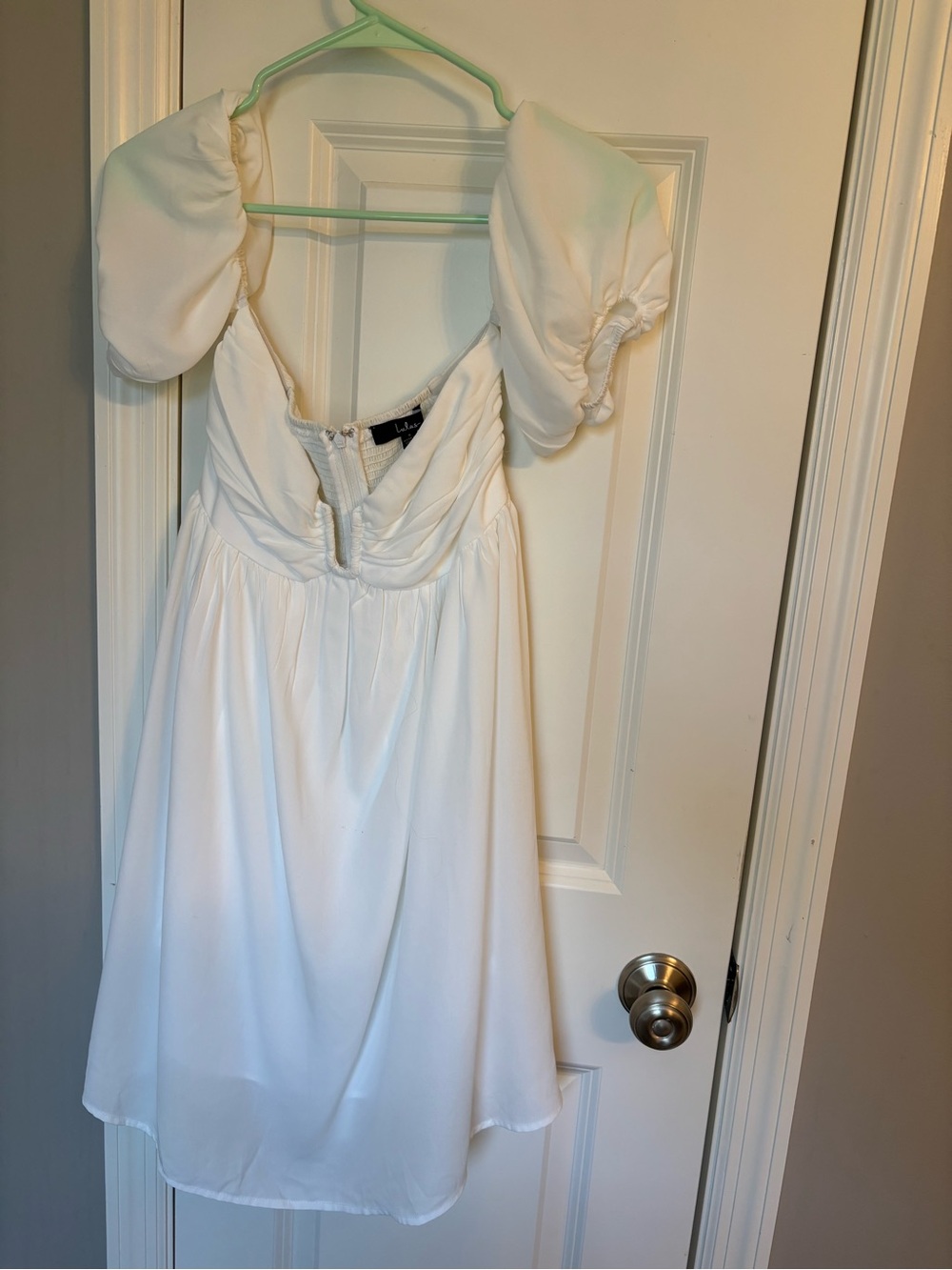 White Puff-Sleeve Midi Dress - Lulu’s